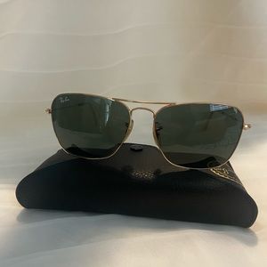 Ray-Ban Gold Sunglasses with Dark Lenses